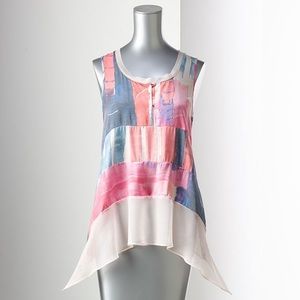 NWT Simply Vera Vera Wang Watercolor Tank Women's Size M